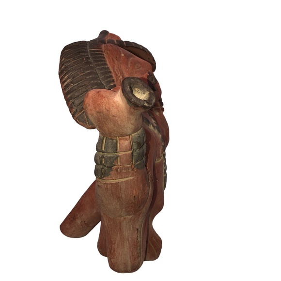 Vintage Pottery Aztec Maya Terracota Clay Figurine Statue Home Decor Accent - Picture 12 of 15